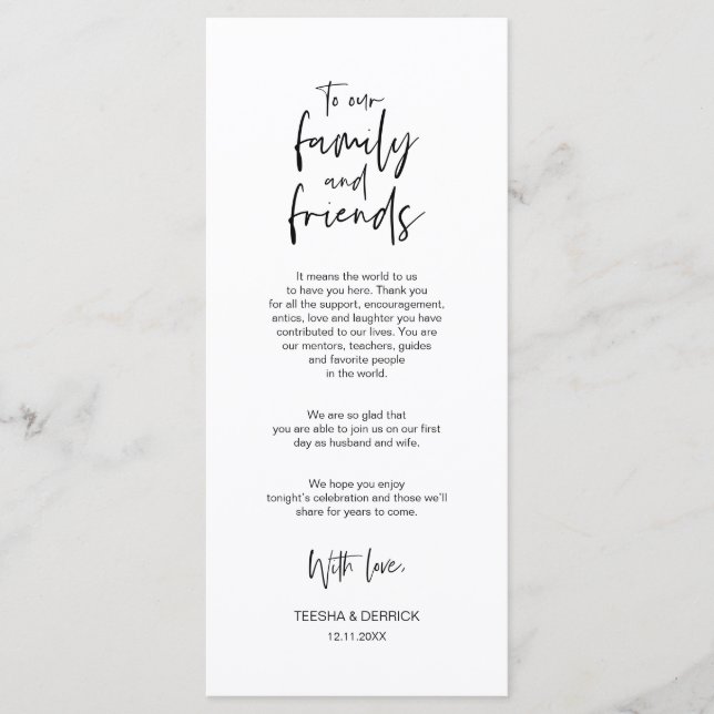 Minimalist, Wedding Place Setting Thank You Cards (Front)