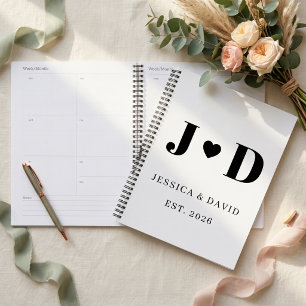 Minimalist Wedding Planner Book for Engaged Couple