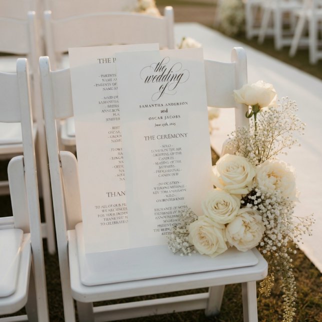 Minimalist Wedding Program Elegant Script Menu (Creator Uploaded)