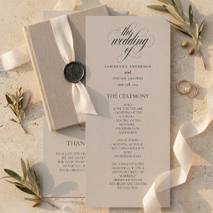Minimalist Wedding Program   Elegant Script  Menu