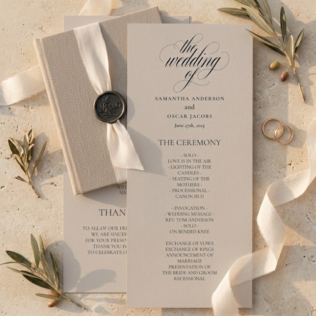 Minimalist Wedding Program | Elegant Script  Menu (Creator Uploaded)