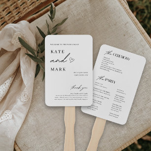 Minimalist Wedding Program Hand Fan