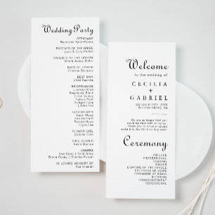 Minimalist Wedding Program Programme