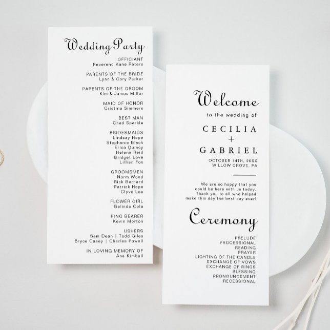 Minimalist Wedding Program Programme (Creator Uploaded)