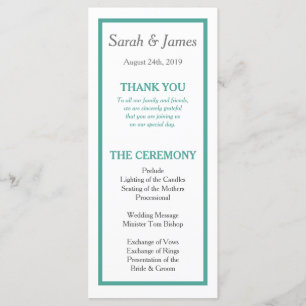 Minimalist Wedding Programme