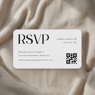 Minimalist Wedding QR Code RSVP Enclosure Card