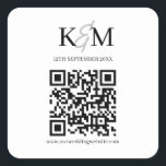 Minimalist Wedding QR code Scan Wedding Website Square Sticker<br><div class="desc">A beautiful way to get give your guests some wedding details with this QR code wedding sticker. Customise this wedding QR code sticker and make it your own. Use this wedding sticker on invitation envelopes,  wedding favours,  wedding enclosures etc.</div>