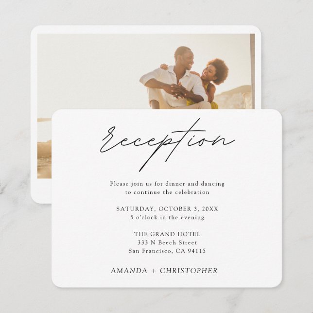 Minimalist Wedding Reception Enclosure Card (Front/Back)