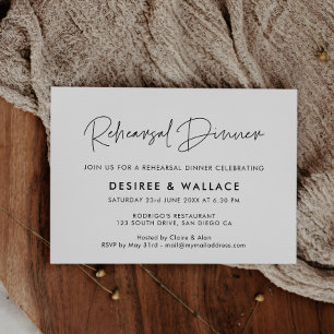 Minimalist wedding rehearsal dinner invitation