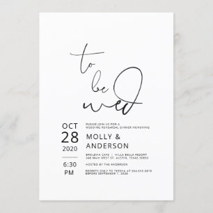 Minimalist Wedding Rehearsal Dinner Invitations