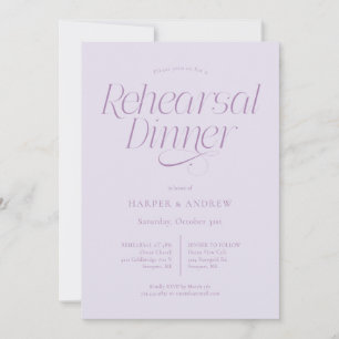Minimalist Wedding Rehearsal Dinner Lilac Invitation