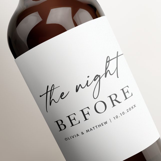 Minimalist Wedding Rehearsal Dinner | Night Before Wine Label (Creator Uploaded)