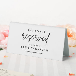 Minimalist Wedding Reserved Seat In Memory of