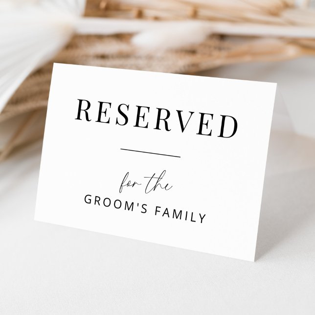 Minimalist Wedding Reserved Seating Tent Card (Creator Uploaded)
