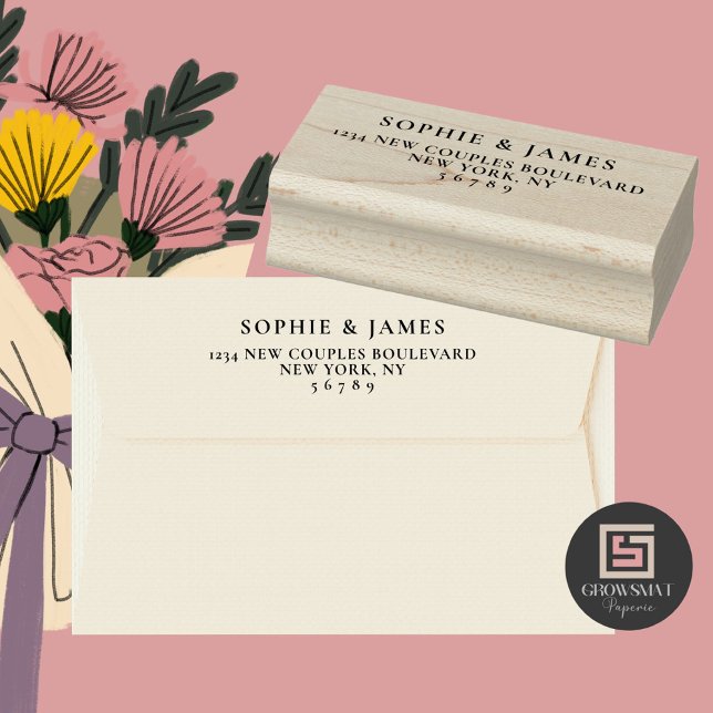 Minimalist Wedding Return Address Rubber Stamp (Creator Uploaded)