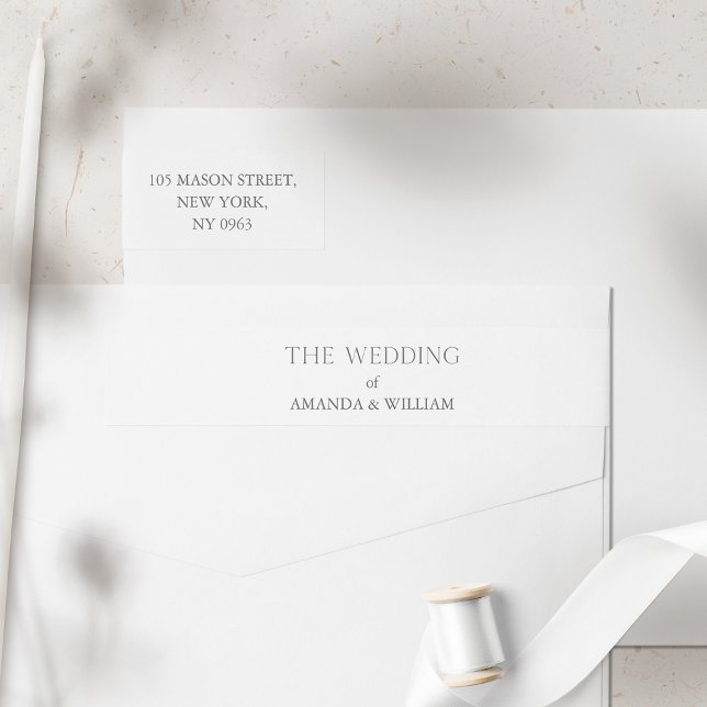 Minimalist Wedding Return Address Wrap Around Label (Creator Uploaded)