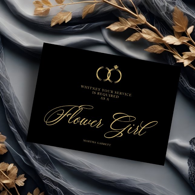 Minimalist Wedding Rings Flower Girl Luxury  (Minimalist Wedding Rings Flower Girl Luxury Wedding Proposal Card. )