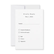 Minimalist Wedding RSVP Card – Elegant Custom 3.5x