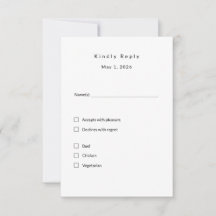 Minimalist Wedding RSVP Card – Elegant Custom 3.5x