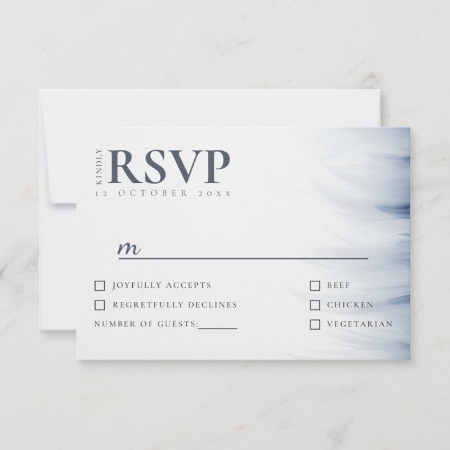 Minimalist Wedding RSVP Card with Ink Accent (Front)