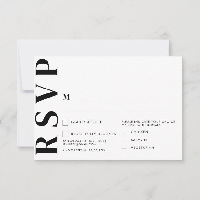Minimalist Wedding RSVP Cards (Front)