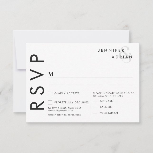 Minimalist Wedding RSVP Cards (Front)