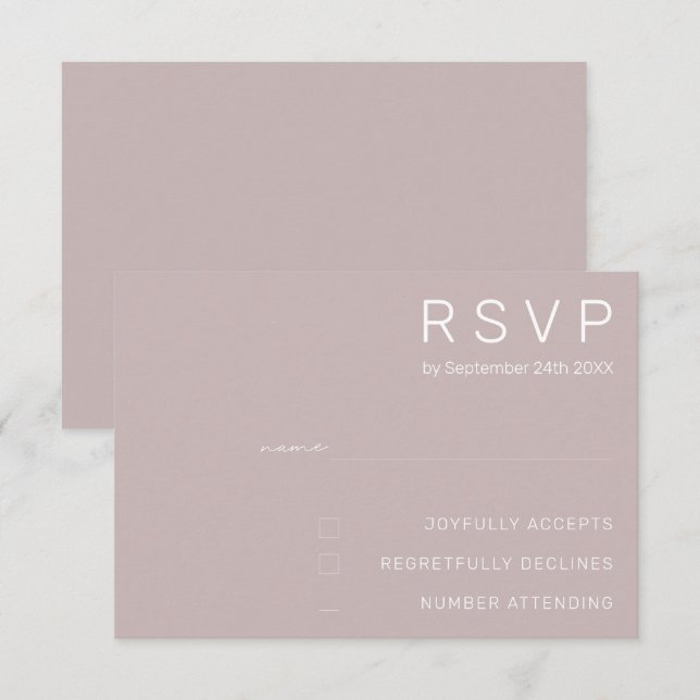 Minimalist Wedding RSVP Cards (Front/Back)