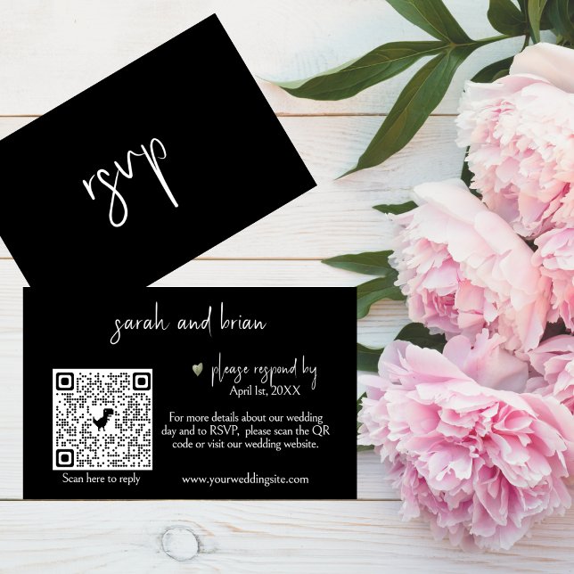 Minimalist Wedding RSVP QR Code Enclosure Card (Creator Uploaded)