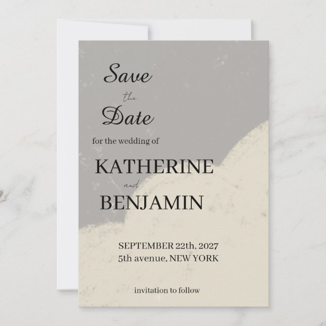 Minimalist Wedding Save The Date (Front)