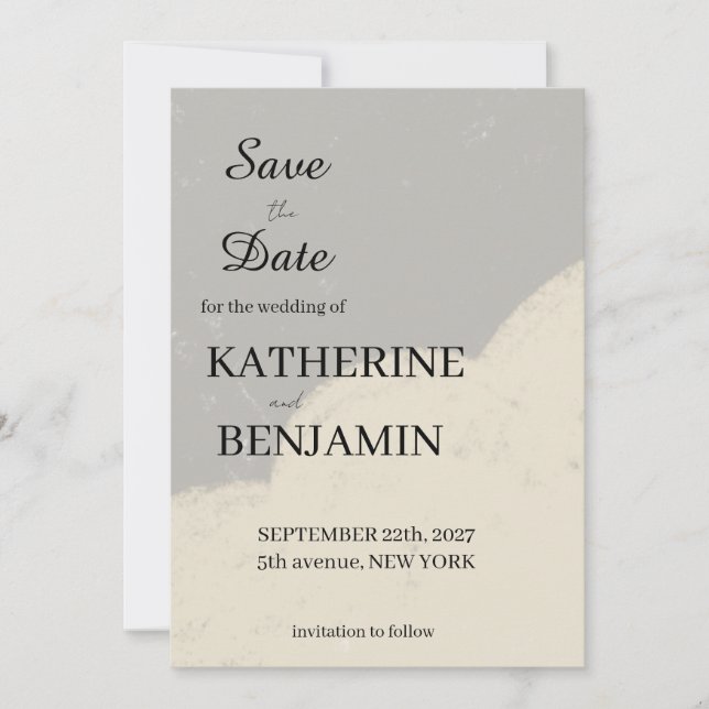 Minimalist Wedding Save The Date (Front)