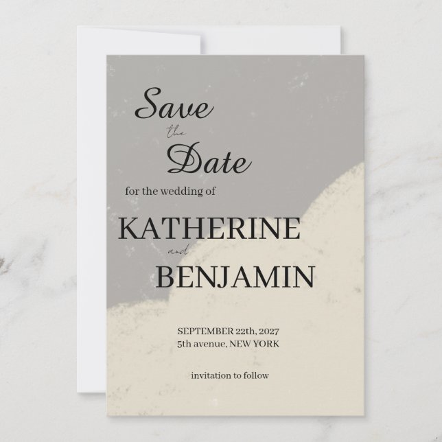 Minimalist Wedding Save The Date (Front)