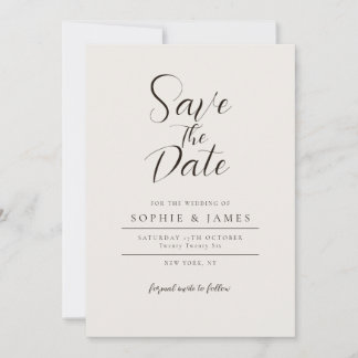 Minimalist Wedding Save The Date  Invitation
