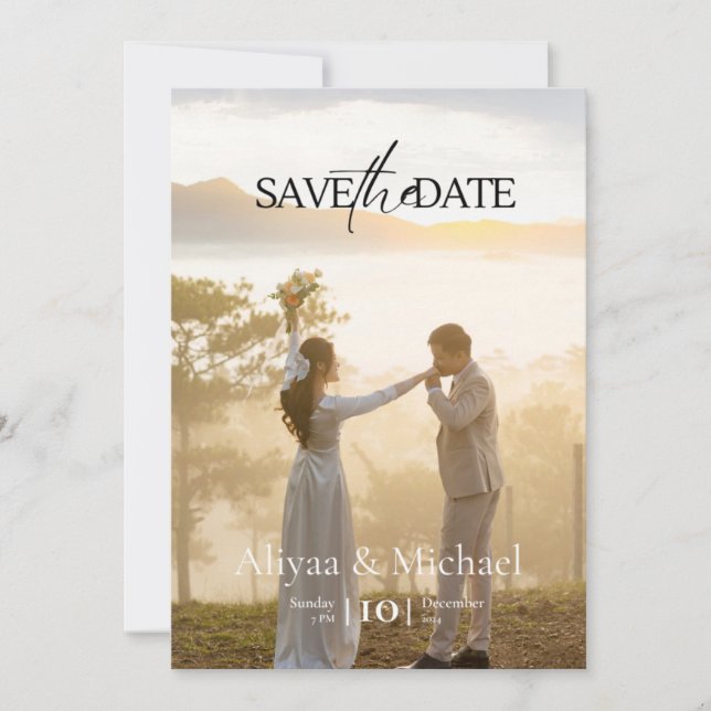 Minimalist Wedding Save the Date Invitation (Front)