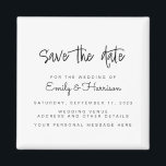 Minimalist Wedding Save the Date Magnet<br><div class="desc">A simple wedding save the date magnet. Personalise this minimalist black and white wedding announcement design to have your personal details and message.</div>