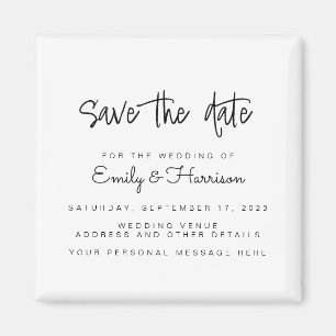 Minimalist Wedding Save the Date Magnet