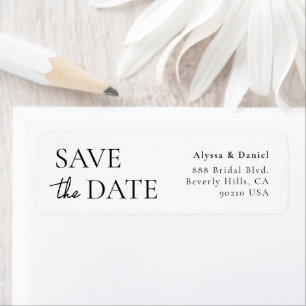 Minimalist Wedding Save the Date Return address