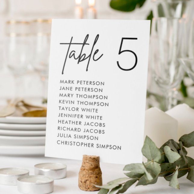 Minimalist Wedding Seating Chart Table Number (Creator Uploaded)