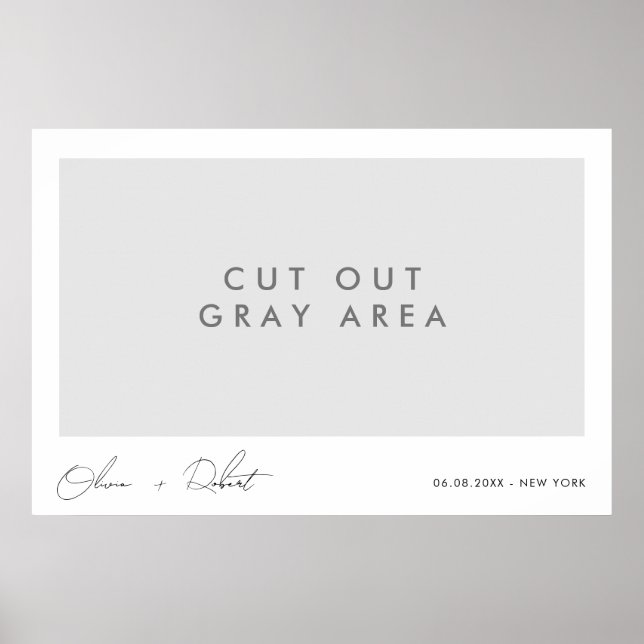 Minimalist Wedding Selfie Frame Poster (Front)