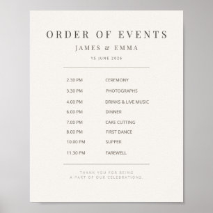 Minimalist Wedding Sign   Warm White