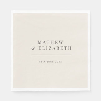 Minimalist Wedding Soft Beige Napkin