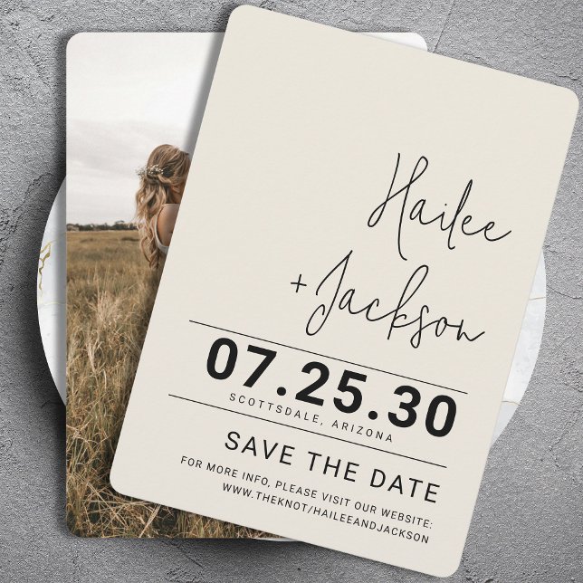 Minimalist Wedding Stylish Clean Simple Bold Save The Date (Creator Uploaded)