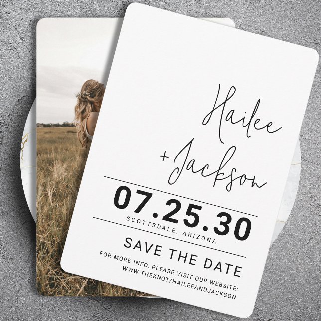 Minimalist Wedding Stylish Clean Simple Bold Save The Date (Creator Uploaded)