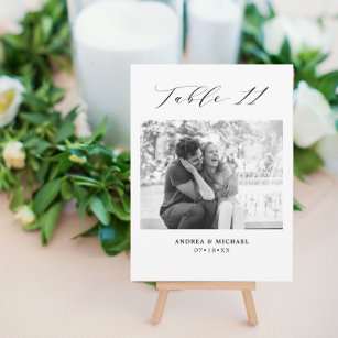 Minimalist Wedding Table 11 Number & Pictures Card