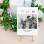 Minimalist Wedding Table 20 Number & Pictures Card<br><div class="desc">A different way to show your wedding table numbers. Designed to match the "Wedding Essentials - Classic" Collection. This template includes 1 picture that could be when you were kids or as a couple, table 20 in. classic elegant script typography, couple's names and wedding date. Get tables 1 - 20...</div>