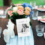 Minimalist Wedding Table 4 Number & Pictures Card<br><div class="desc">A different way to show your wedding table numbers. Designed to match the "Wedding Essentials - Classic" Collection. This template includes 1 picture that could be when you were kids or as a couple, table 4 in. classic elegant script typography, couple's names and wedding date. Get tables 1 - 15...</div>