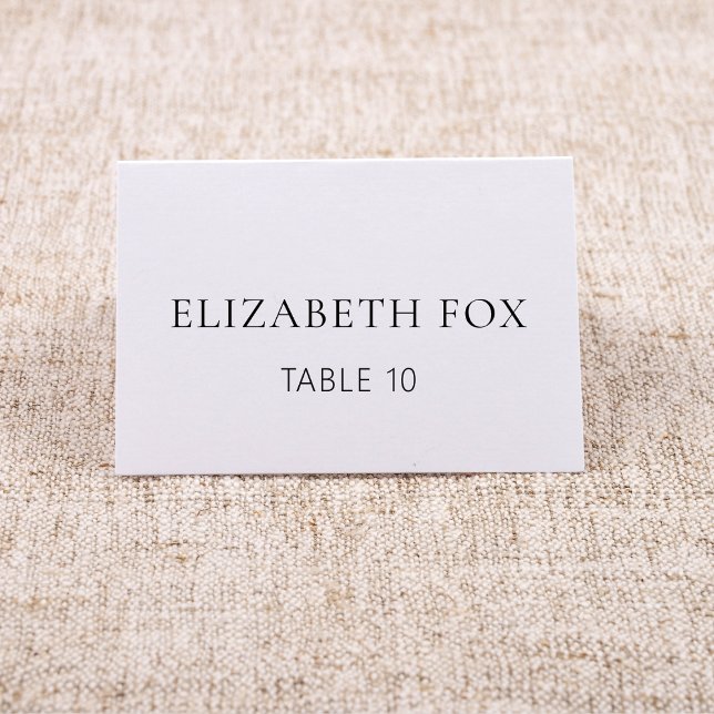 Minimalist Wedding Table Name Black White Wedding Place Card (Creator Uploaded)