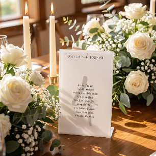 Minimalist Wedding Table Number 4 Pedestal Sign