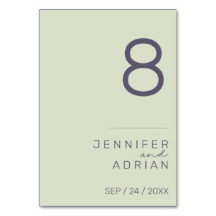 Minimalist Wedding Table Number - Customisable
