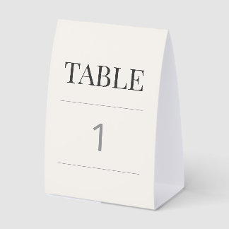 Minimalist Wedding Table Number Warm Ivory