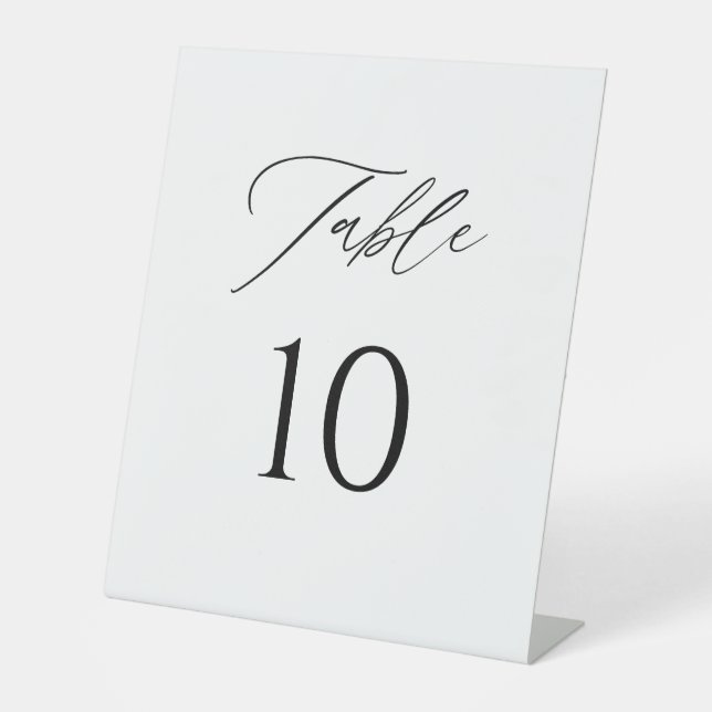 Minimalist Wedding Table Numbers Pedestal Sign (Front)